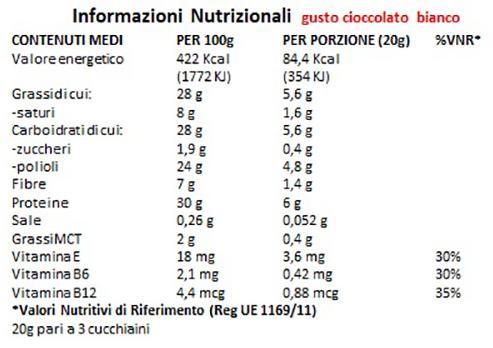 val nutr protein cioccolato bianco